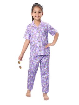 CASA DE NEENEE - Purple Soozy Bugzy Range Half Sleeves Shirt and Pyjama
