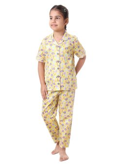 CASA DE NEENEE - Yellow Soozy Bugzy Range Half Sleeves Shirt and Pyjama