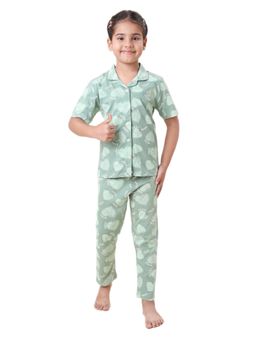 CASA DE NEENEE - Green Puffslumber Range Half Sleeves Shirt and Pyjama