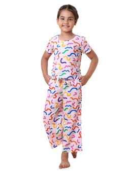 CASA DE NEENEE - White Ribbons Range Half Sleeves T-Shirt and Pyjama