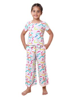 CASA DE NEENEE - White Ribbons Range Half Sleeves T-Shirt and Pyjama