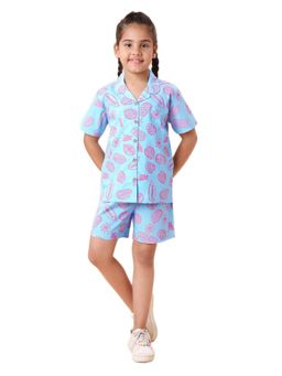 CASA DE NEENEE - Blue Baby Bloom Range Half Sleeves Shirts and Shorts