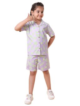 CASA DE NEENEE - Purple Baby Bloom Range Half Sleeves Shirts and Shorts
