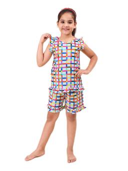 CASA DE NEENEE - Boxy Rainbow Range Rayon Sleeveless Top and Shorts
