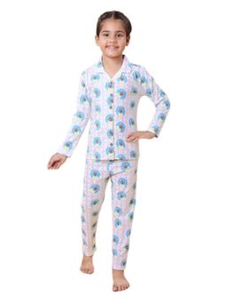 CASA DE NEENEE - Lavender Dream Dove Range Full Sleeves T-Shirt and Pyjama