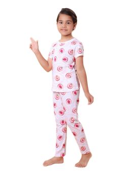 CASA DE NEENEE - White Rosey Rush Range T-Shirt and Pyjama