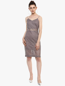 Kazo - Grey Natalie Knee Length Dress