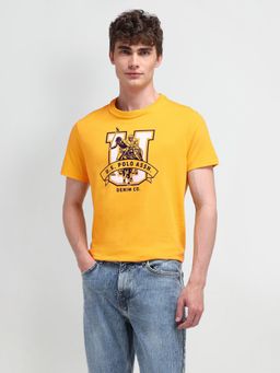 U.S. POLO ASSN. - Graphic Yellow Half Sleeves Round Neck T-Shirt