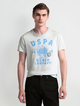 U.S. POLO ASSN. - Graphic Green Half Sleeves Round Neck T-Shirt