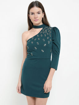 Kazo - Teal Cheryl Mini Dress