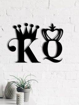 eCraftIndia - "King And Queen" Love Theme Black Wood Wall Art Cut out