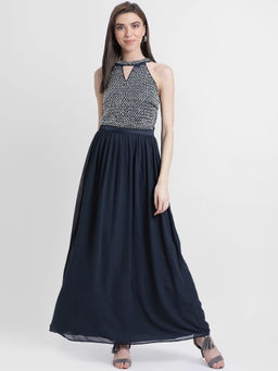 Kazo - Navy Blue Trixie Maxi Dress