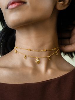 Shaya by CaratLane - 925 Silver Shaya by CaratLane Queen Of Networking Choker Necklace In Gold Plated