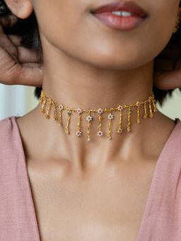 Shaya by CaratLane - Garden Of Memories Choker In Gold Plated 925 Silver