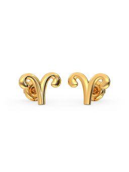 Candere by Kalyan Jewellers - 14K Yellow Gold Aries Stud Earring for Women