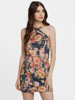 Kazo - Navy Blue Mini Dress