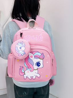 SYGA - Kids Backpack with Coin Purse for Primary School Student - Pony - Light Pink