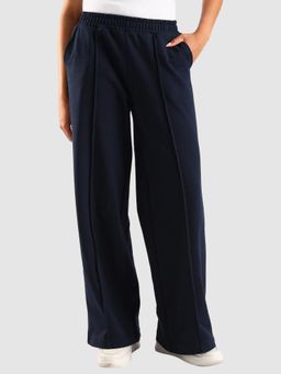Calvin Klein - Blue Wide Fit Solid Mid Rise Track Pant