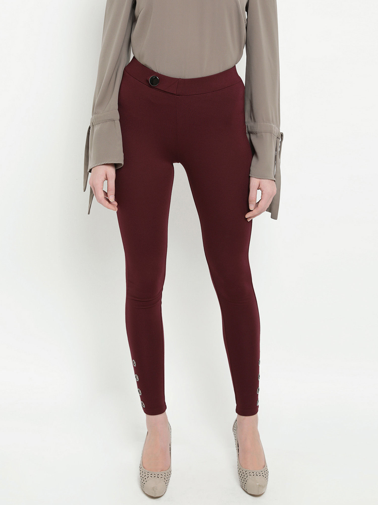 Buy KAZO Maroon Alison Jegging Online 