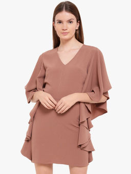 Kazo - Brown Fiorella Mini Dress