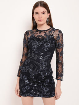 Kazo - Navy Blue Margaret Mini Dress