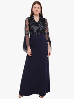 Kazo - Navy Blue Sarah Maxi Dress