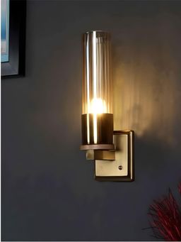 The Art House - Antique Gold Metal & Glass Wall Light