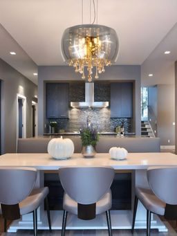 The Art House - 400 mm Crystal Smoky Glass Metal Led Chandelier Hanging Lamp