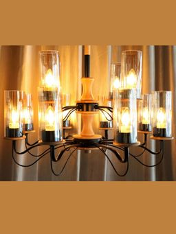 The Art House - Unique 8 Head Circle Decorative Black Ceiling Light
