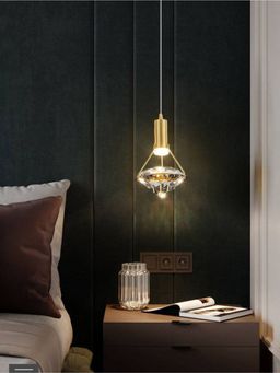 The Art House - Led 1-Light Gold Diamond Shape Hanging Pendant Ceiling Lamp Light