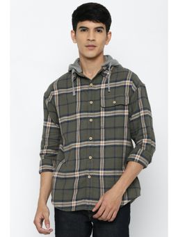 American Eagle - Men Multi-Color Super Soft Hooded Flannel Shirt