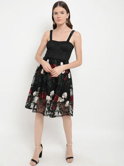 Kazo - Black Layla Knee Length Dress