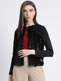 Kazo - Black Embellished Bomber Jacket