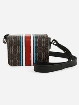 IYKYK by Nykaa Fashion - Casual Black Striped Printed Crossbody bag