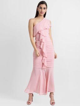 Kazo - Pink Solid Dress