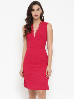Kazo - Red Solid Dress