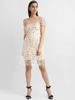Kazo - Beige Embellished Dress