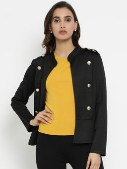 Kazo - Black Solid Bomber Jacket