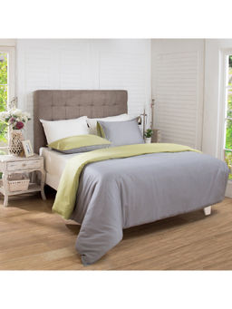 Maspar - Colorart Hannah Solid 200TC Grey Duvet Cover & 1 Pillow Cover (Set of 2)