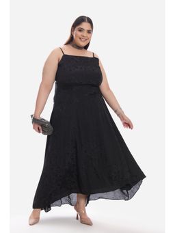 Virgio - Women Black Viscose Sleeveless Dress