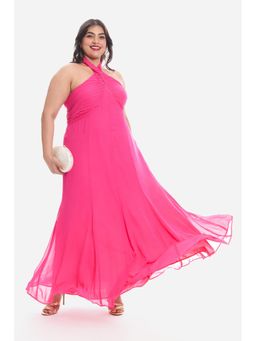 Virgio - Women Pink Viscose Sleeveless Dress
