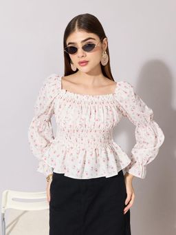 SHOWOFFFF - Women Pink Cotton Blend Full Sleeves Top