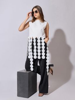 SHOWOFFFF - Women White Viscose Sleeveless Top