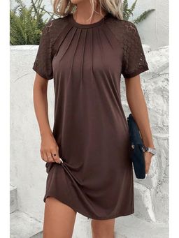 Errabelly - Women Brown Polyester Raglan Sleeves Dress