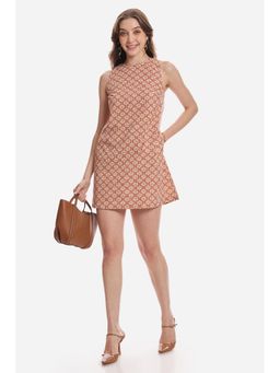 Virgio - Women Off White Cotton Sleeveless Dress