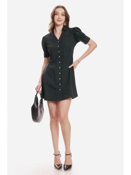 Virgio - Women Green Cotton Half Sleeves Dress