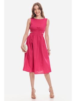 Virgio - Women Pink Cotton Sleeveless Dress