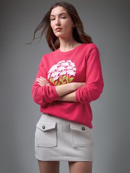 DILLINGER - Women Pink Cotton Full Sleeves T-Shirt