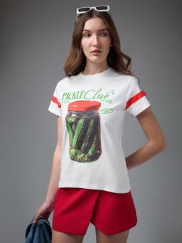 DILLINGER - Women White Cotton Half Sleeves T-Shirt
