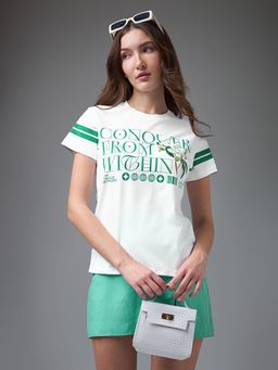 DILLINGER - Women White Cotton Half Sleeves T-Shirt